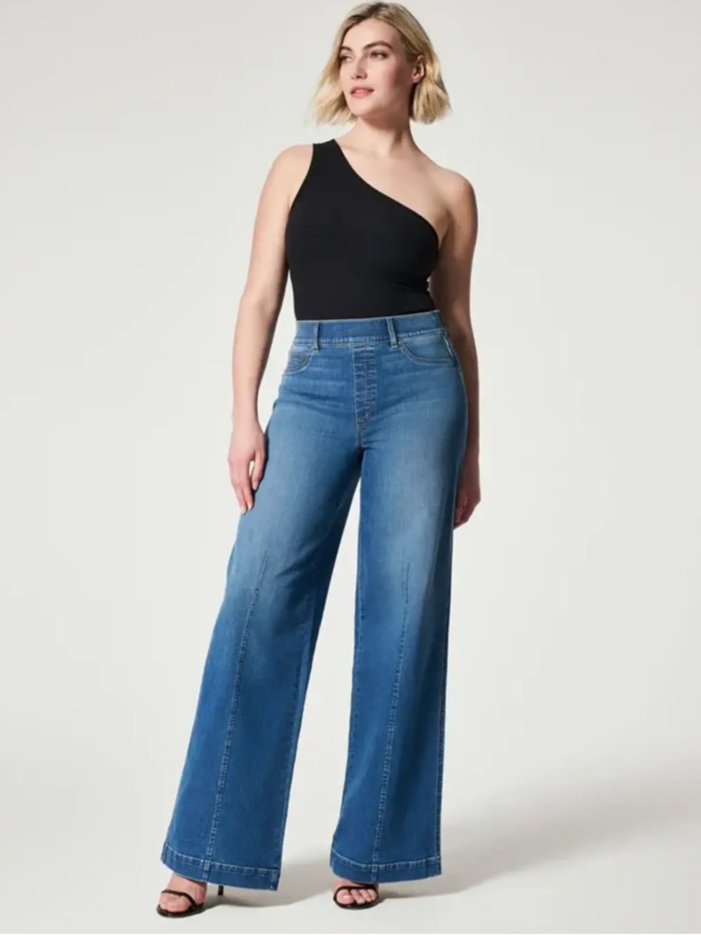 Spanx Seamed Front Wide Leg Jean in Vintage Indigo Size 2XL